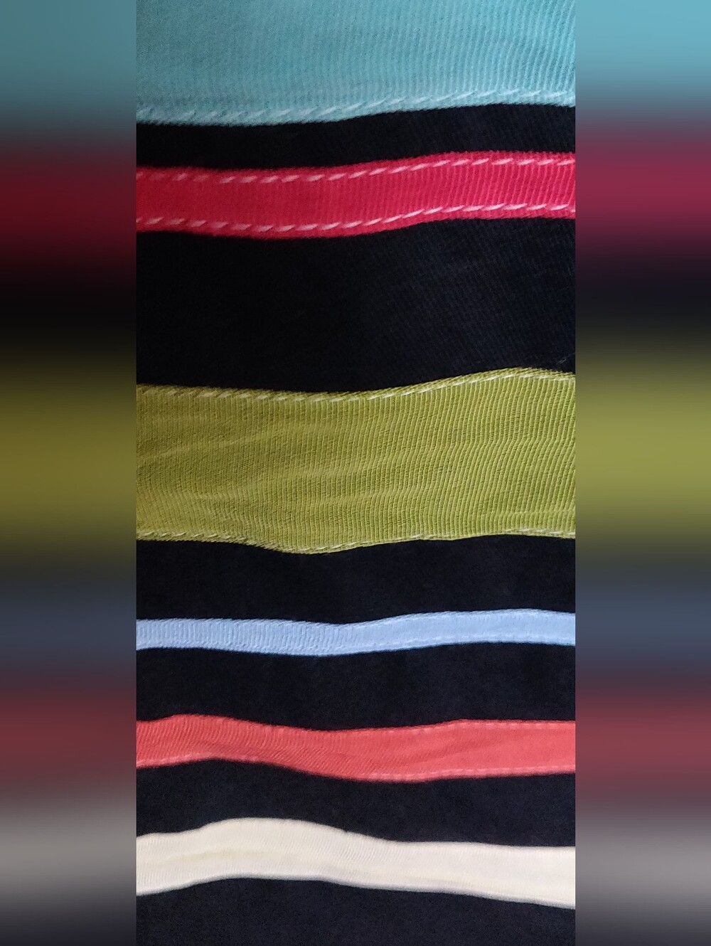 Neesh By DAR Anthropologie Black Striped Grosgrain Ribbon Skirt - Picture 4 of 8